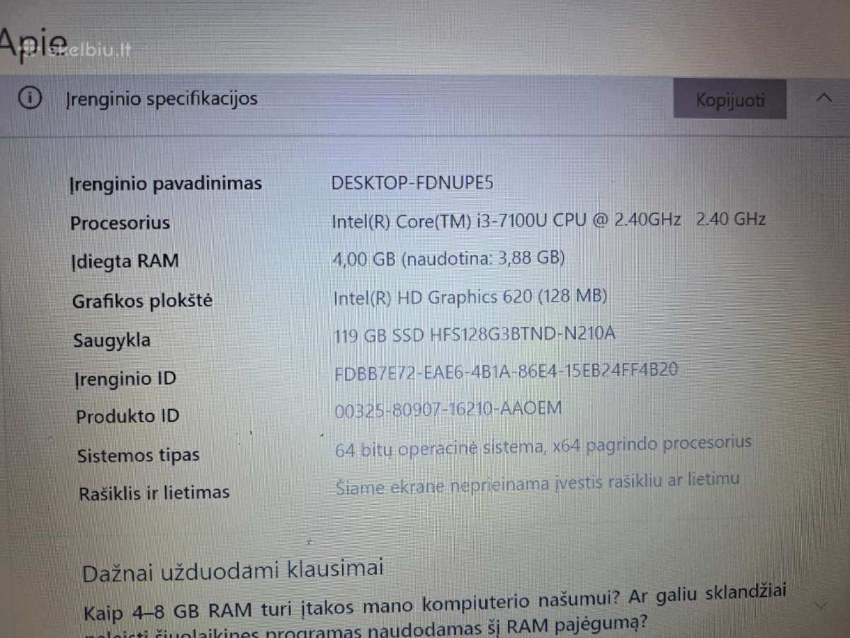 Parduodu nešiojamą kompiuteri Lenovo - nuotraukos Nr. 3