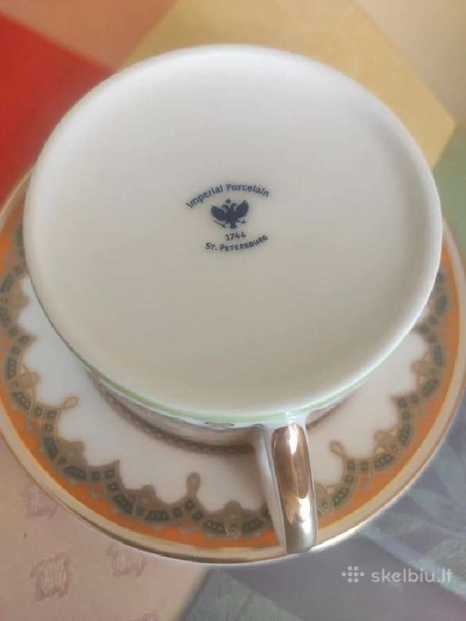 „Imperial Porcelain“ puodeliai su lėkštelėmis - nuotraukos Nr. 3