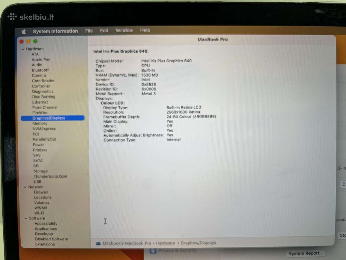 MacBook pro A1708 - nuotraukos Nr. 9