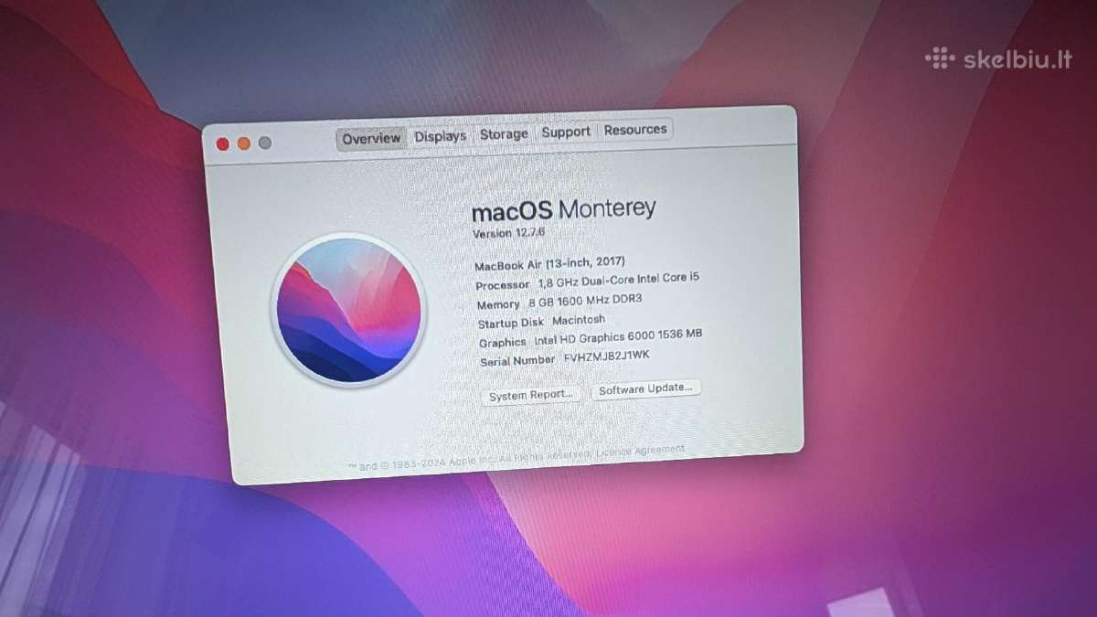 Apple MacBook Air 13 2017 / i5 / 128gb / 8gb RAM - nuotraukos Nr. 4