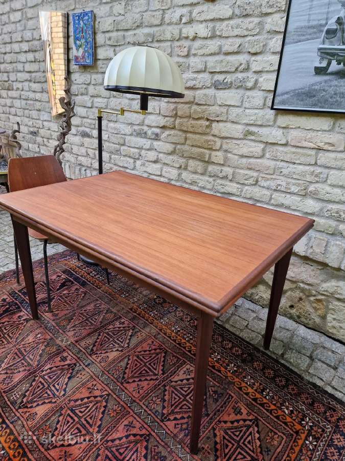 Vintažinis mid century tikmedžio valgomojo stalas - nuotraukos Nr. 4