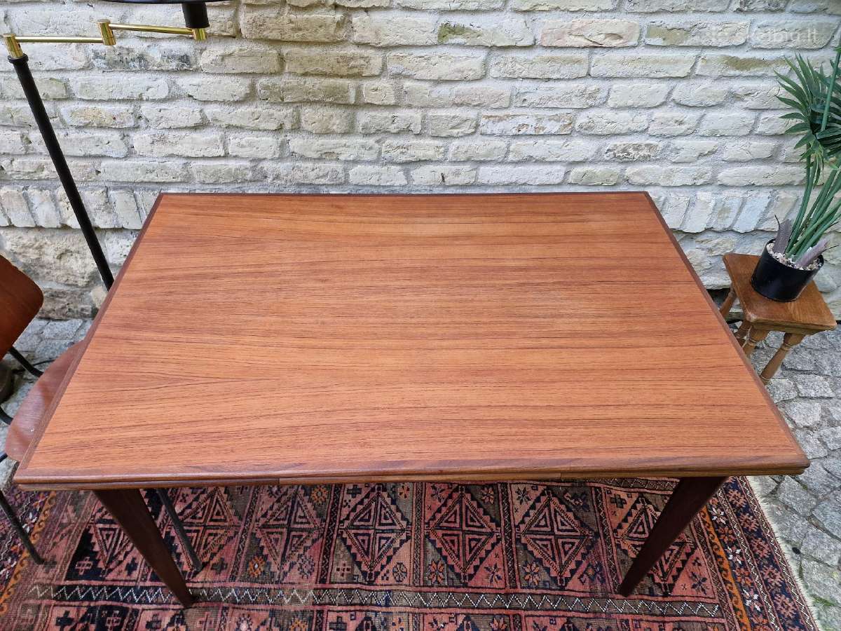 Vintažinis mid century tikmedžio valgomojo stalas - nuotraukos Nr. 5