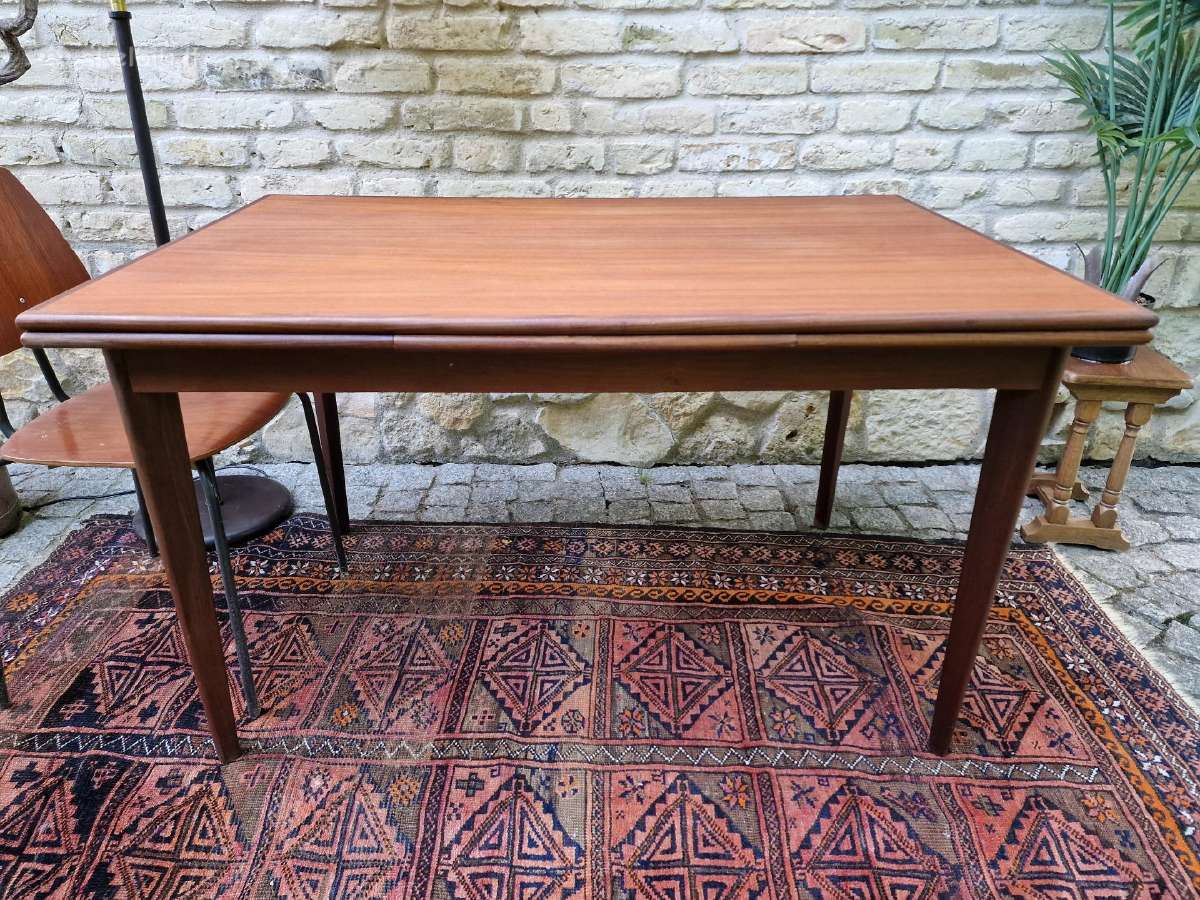 Vintažinis mid century tikmedžio valgomojo stalas - nuotraukos Nr. 6