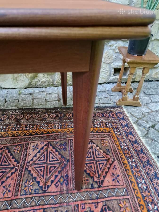 Vintažinis mid century tikmedžio valgomojo stalas - nuotraukos Nr. 8