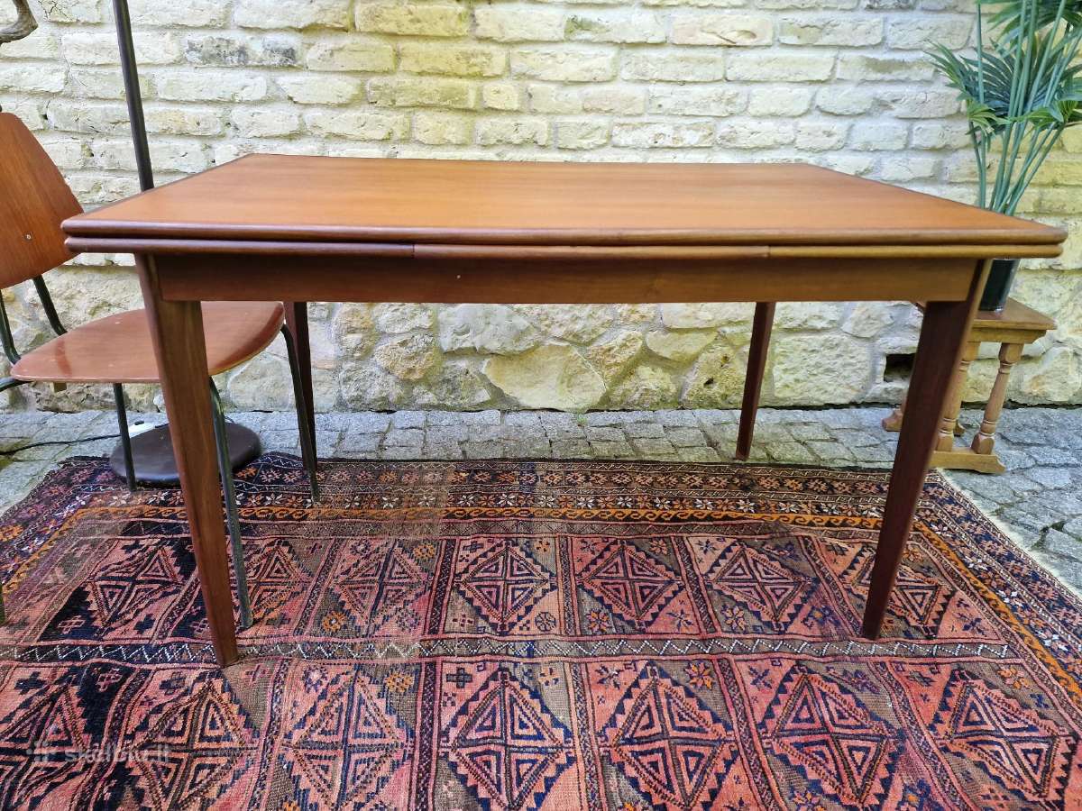 Vintažinis mid century tikmedžio valgomojo stalas - nuotraukos Nr. 12