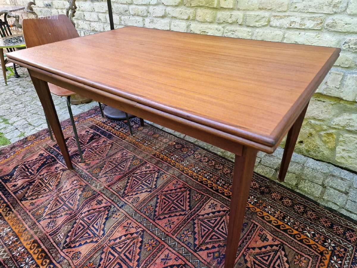 Vintažinis mid century tikmedžio valgomojo stalas - nuotraukos Nr. 13