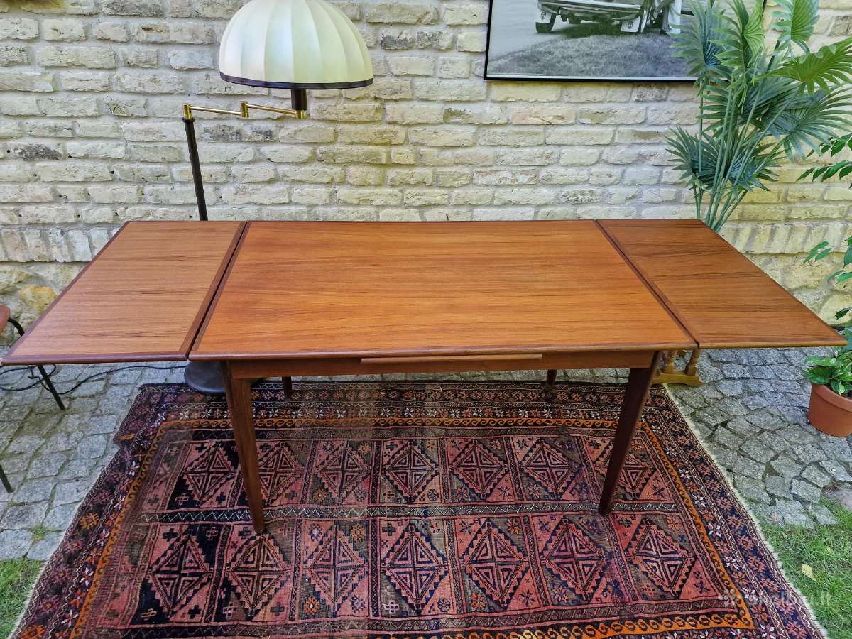 Vintažinis mid century tikmedžio valgomojo stalas - nuotraukos Nr. 16