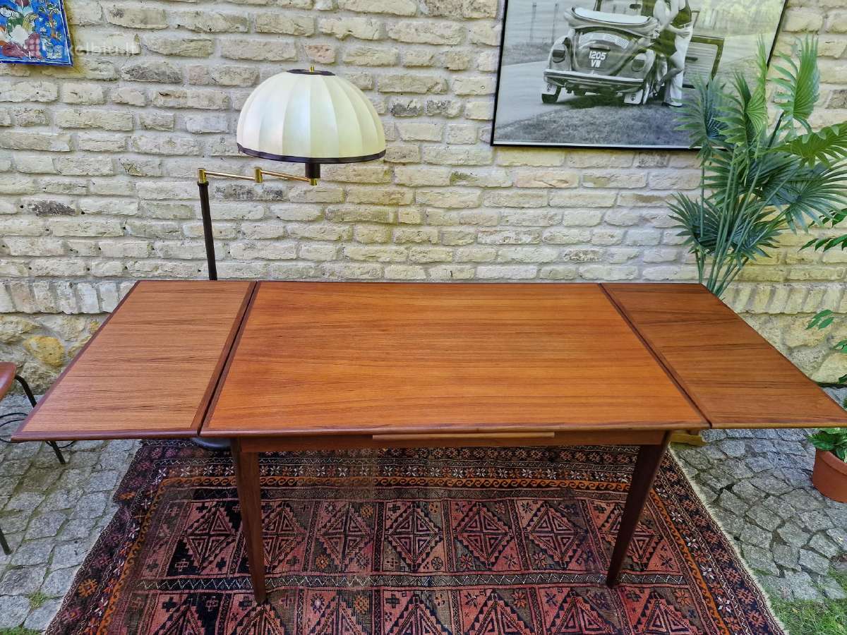 Vintažinis mid century tikmedžio valgomojo stalas - nuotraukos Nr. 23