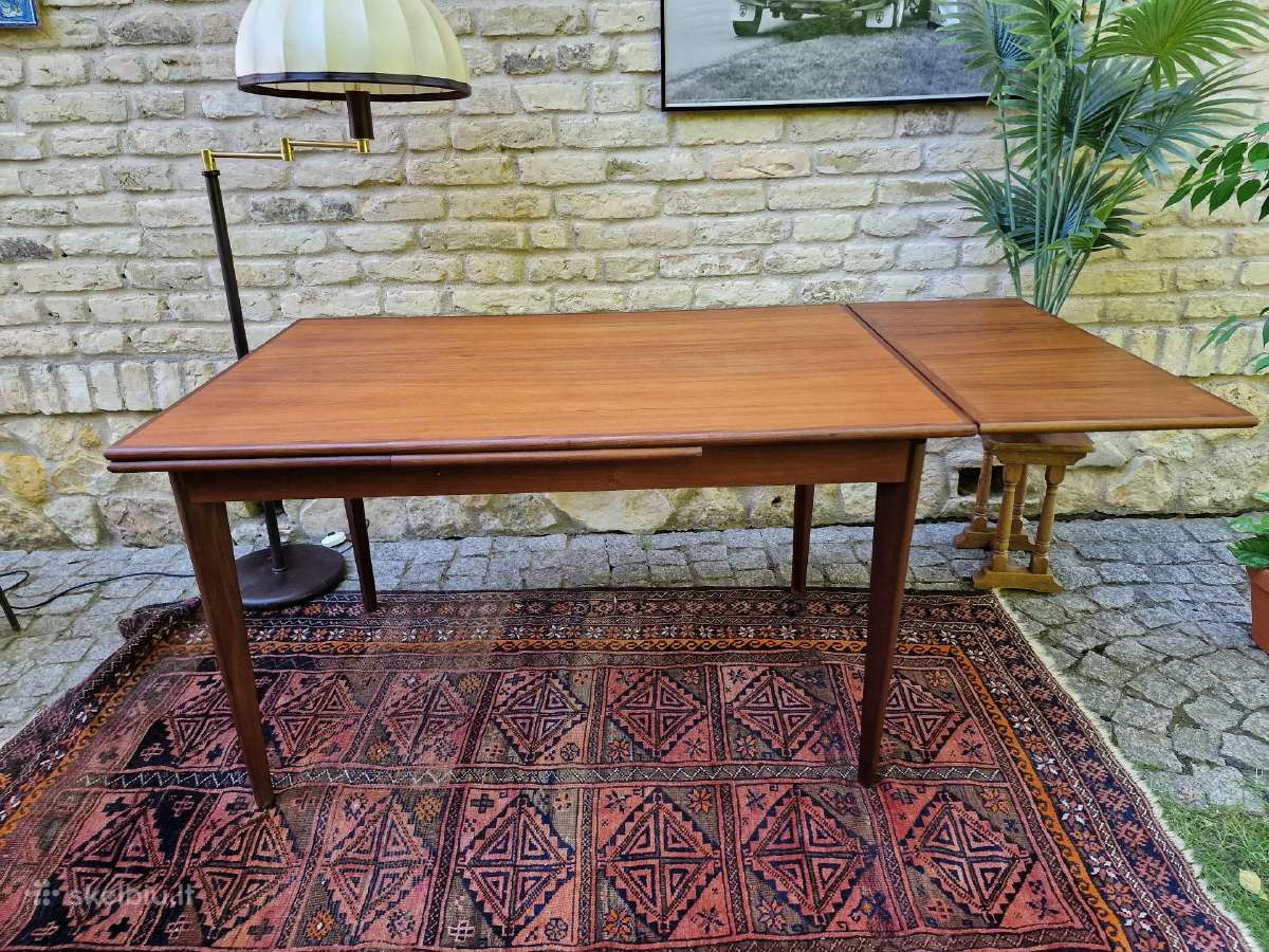 Vintažinis mid century tikmedžio valgomojo stalas - nuotraukos Nr. 22