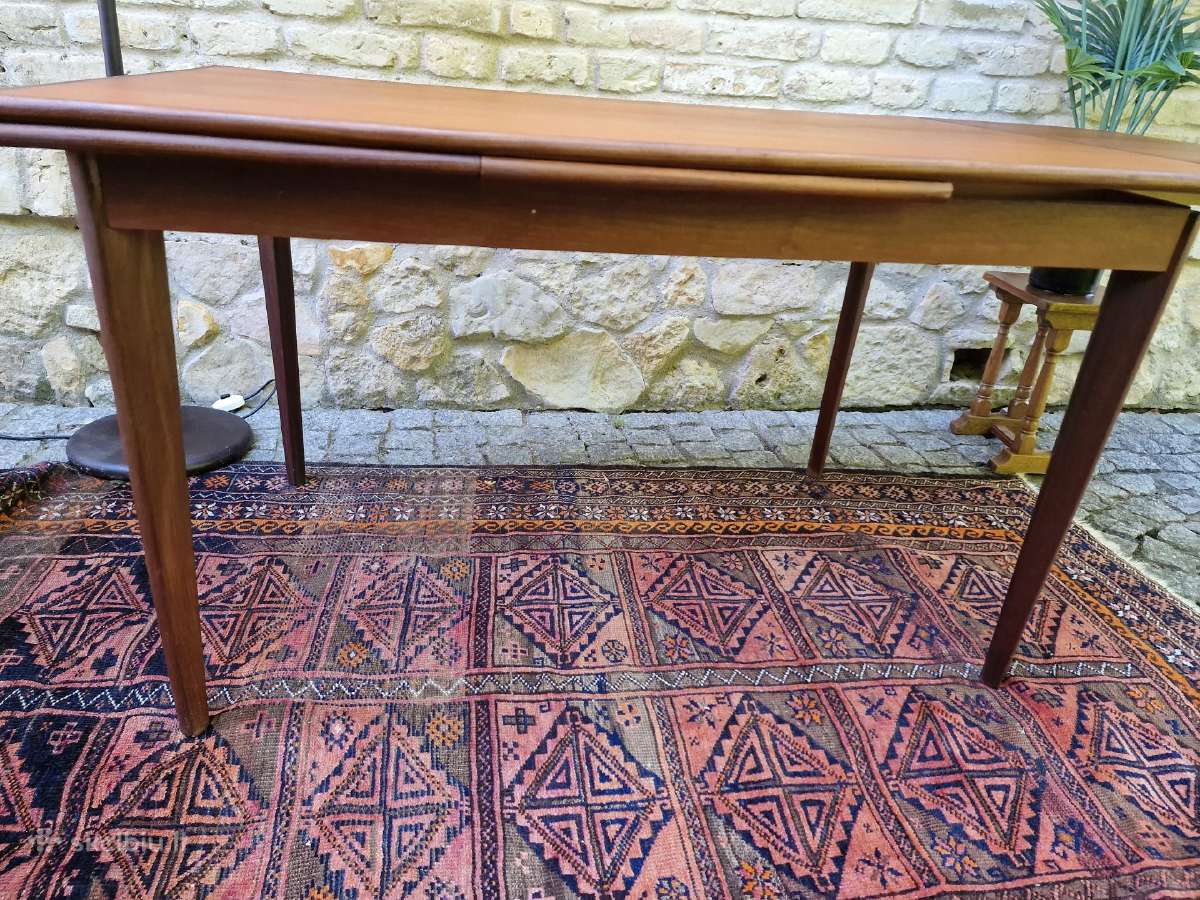 Vintažinis mid century tikmedžio valgomojo stalas - nuotraukos Nr. 24