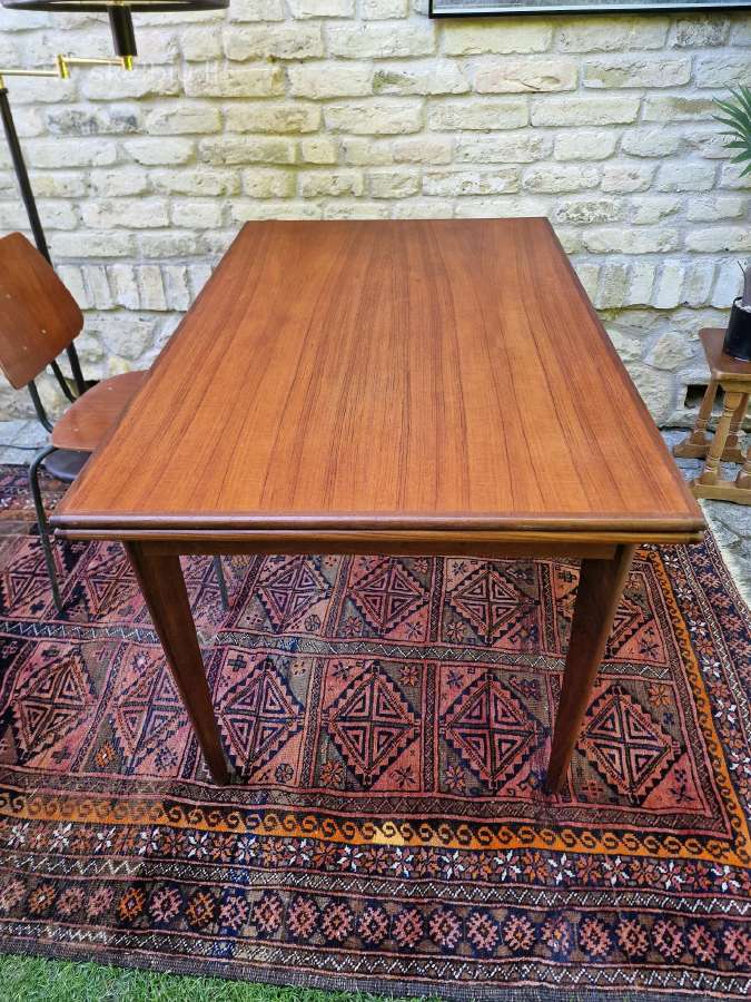 Vintažinis mid century tikmedžio valgomojo stalas - nuotraukos Nr. 30