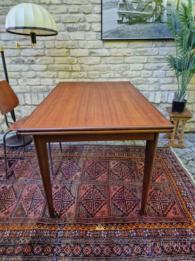 Vintažinis mid century tikmedžio valgomojo stalas - nuotraukos Nr. 32