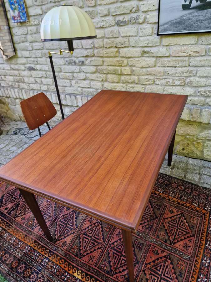 Vintažinis mid century tikmedžio valgomojo stalas - nuotraukos Nr. 33