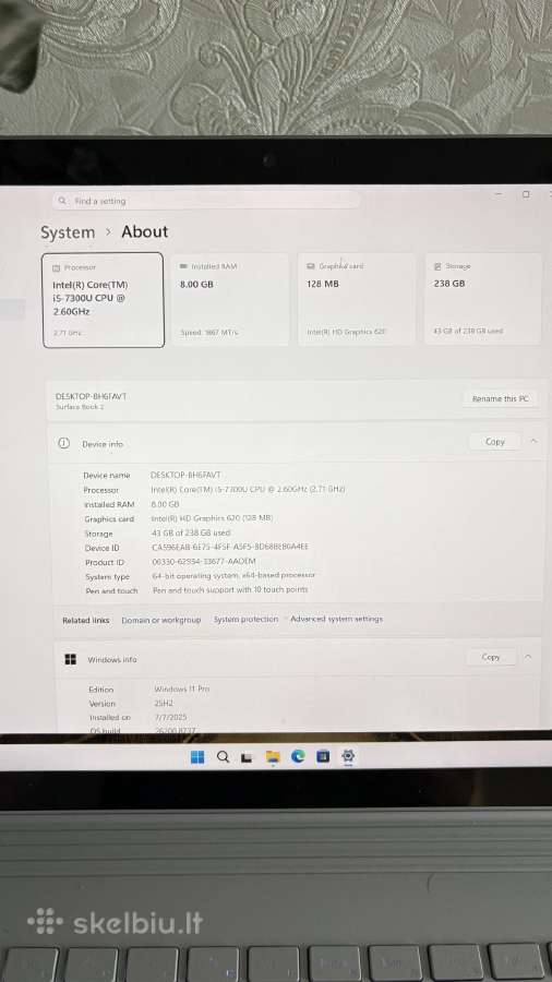 Microsoft surface tik 189€ - nuotraukos Nr. 3