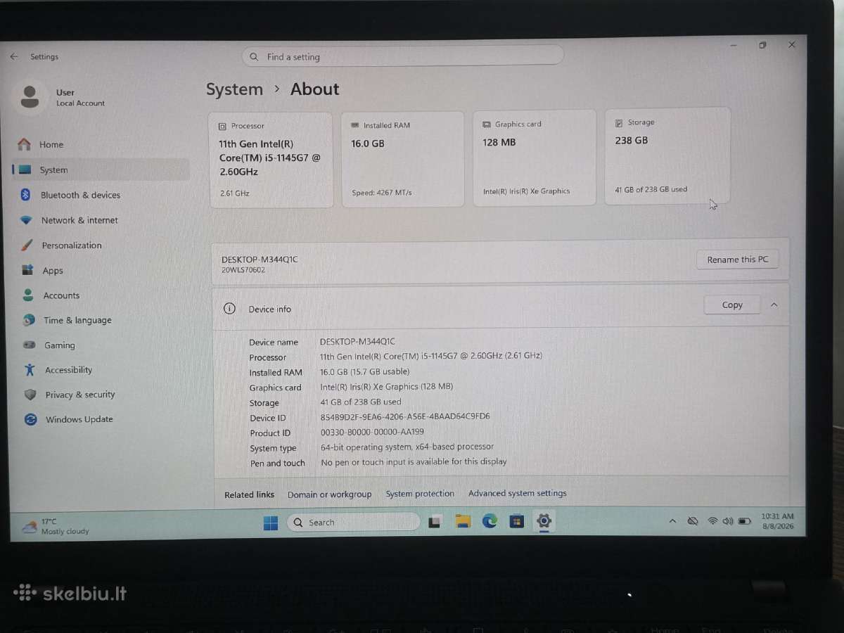Lenovo Thinkpad X13 Gen 2 - nuotraukos Nr. 7