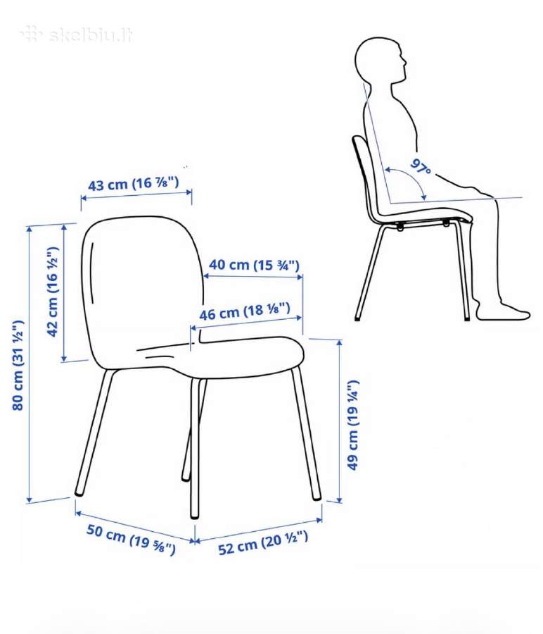 2 Ikea Karlpetter valgomojo kėdės - nuotraukos Nr. 5