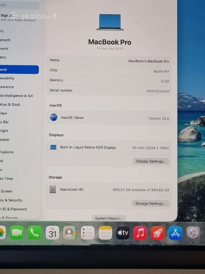 MacBook 14-inch Pro m3 - nuotraukos Nr. 8