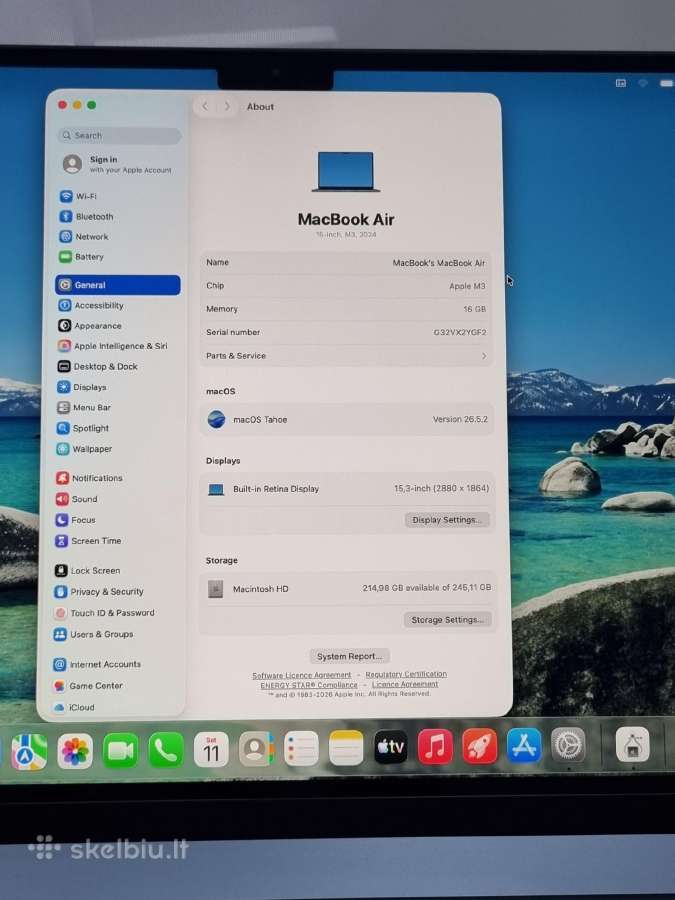 MacBook Air 15.3 16 256 - nuotraukos Nr. 7