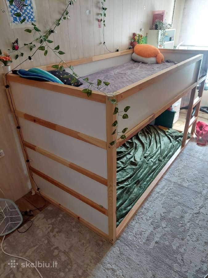 Dviaukšte lova su čiužiniu - nuotraukos Nr. 2
