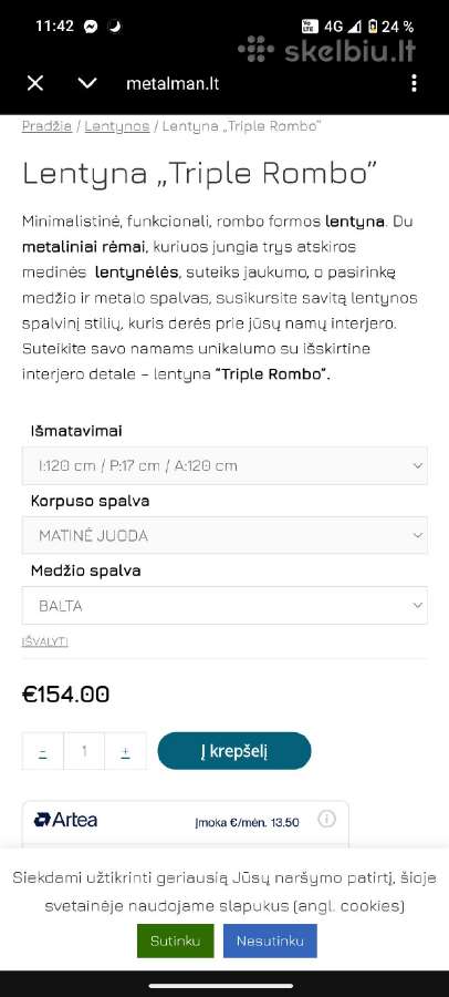 Parduodama sieninė lentyna + 2 lentynėlės dovanų - nuotraukos Nr. 6