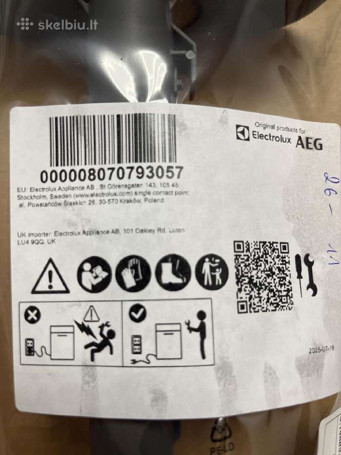 Indaplovės Aeg, Electrolux purkštuvo alkūnė - nuotraukos Nr. 2