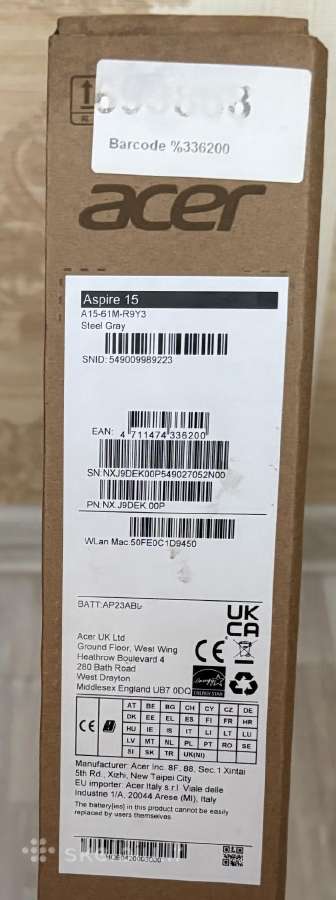 Acer Aspire 15 A15-61m-r9y3 Ryzen 5 16gb 512gb - nuotraukos Nr. 5