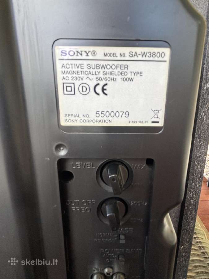 Sony Sa-w3800 Active Subwoofer - nuotraukos Nr. 8