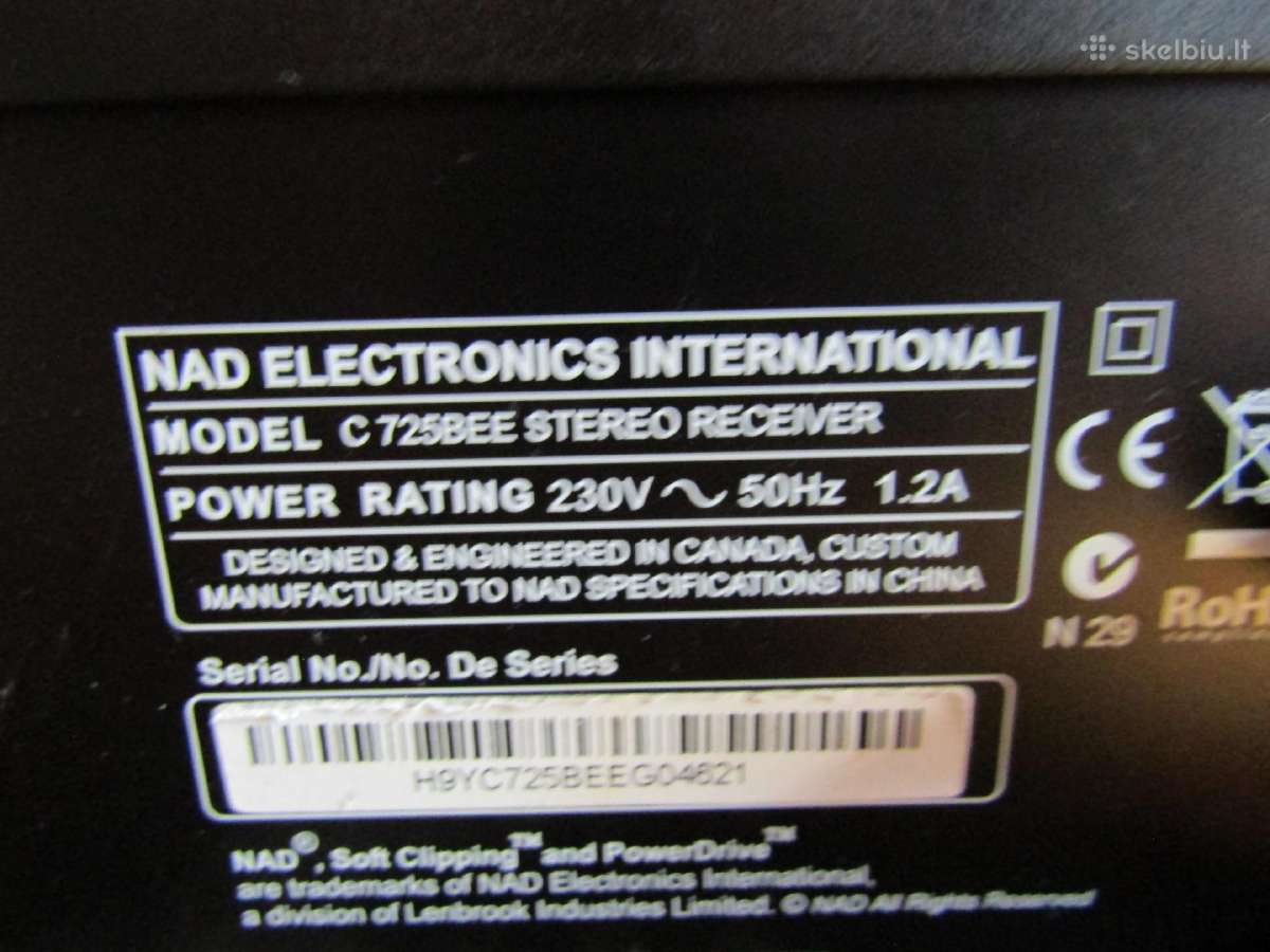 Nad C325bee, C326bee, C725bee Stiprintuvai - nuotraukos Nr. 9