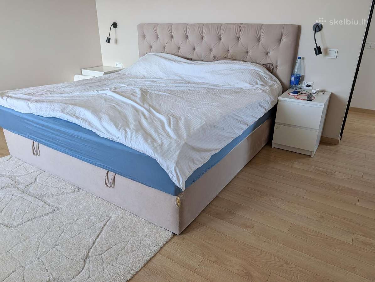 200x200 lova su čiužiniu ir patalynės dėže - nuotraukos Nr. 2