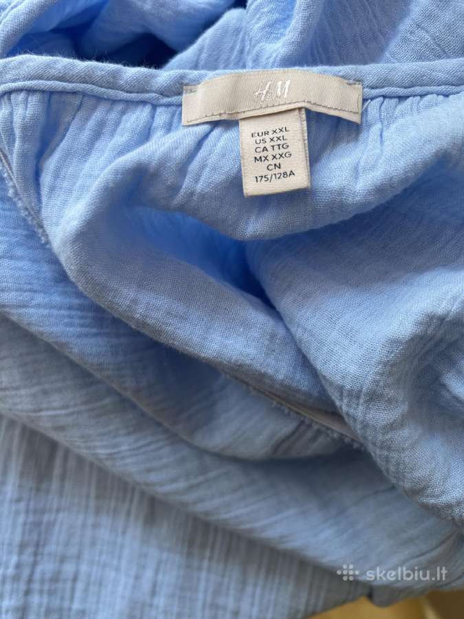 H&m švelniai žydra medvilninė suknelė XXL - nuotraukos Nr. 9