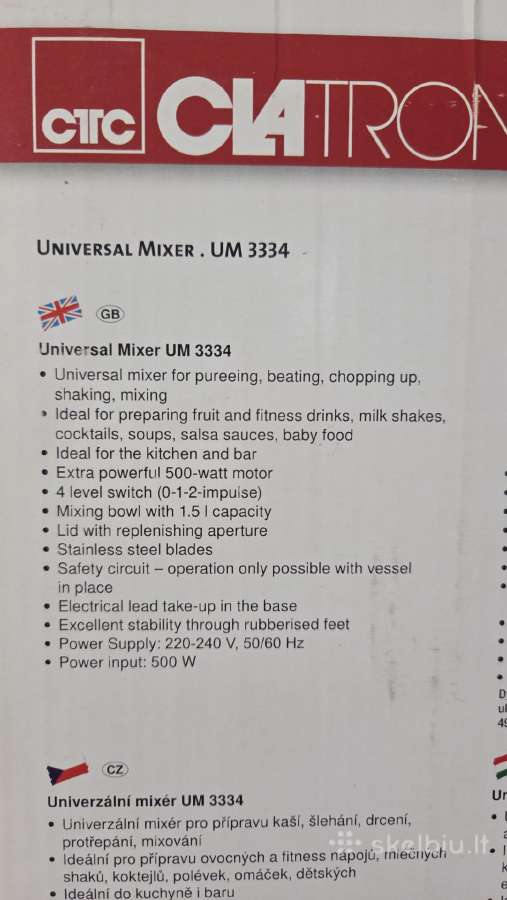 Universalus plaktuvas Clatronic Um 3334 - nuotraukos Nr. 4