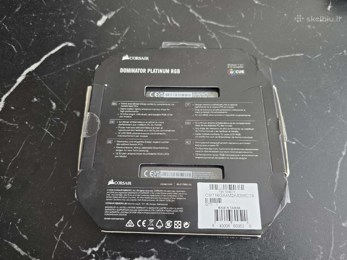 Corsair Dominator Platinum Rgb 8gbx2 Ddr4 4266mhz - nuotraukos Nr. 2
