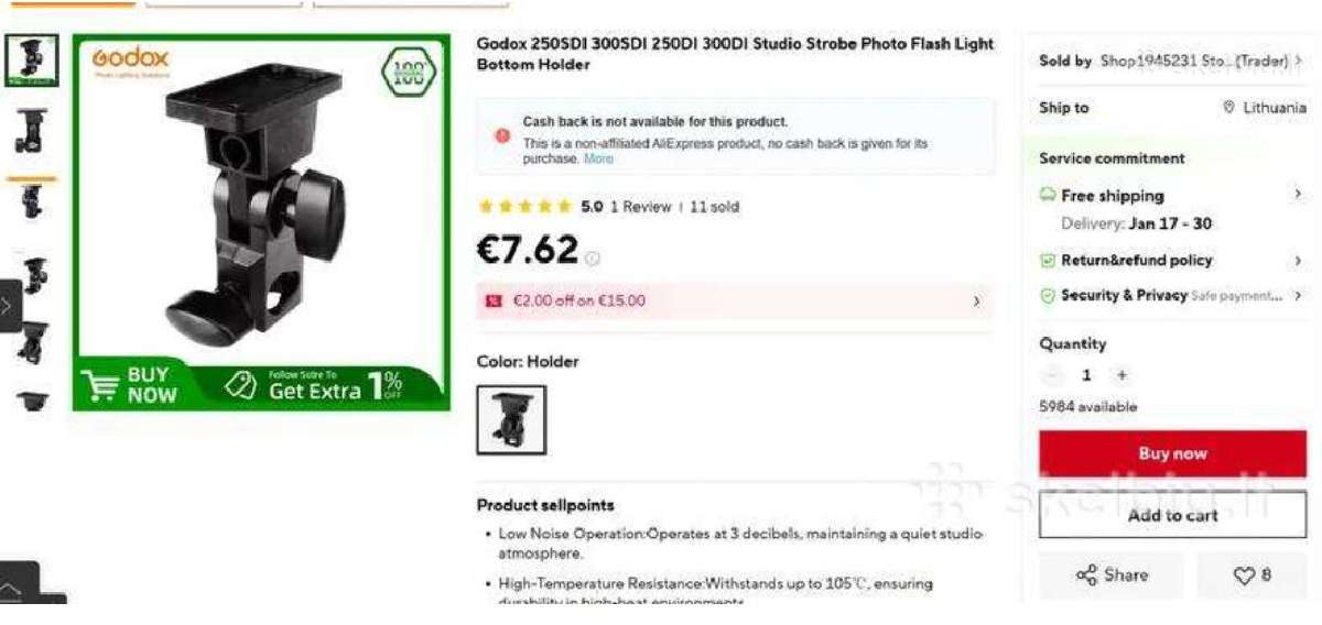 Godox Mini Pioneer 250di studijinės blykstės 2vnt. - nuotraukos Nr. 8