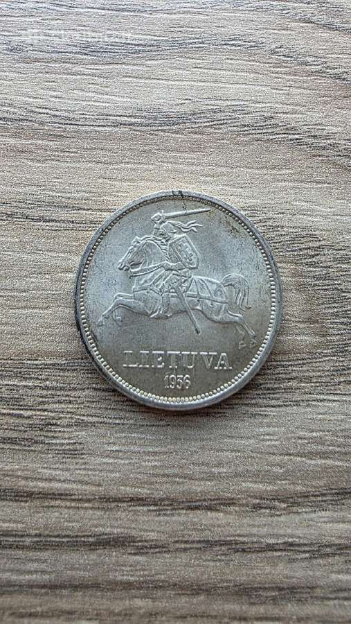 1936 metų 5 smetoniški litai Basanavičius sidabras - nuotraukos Nr. 4