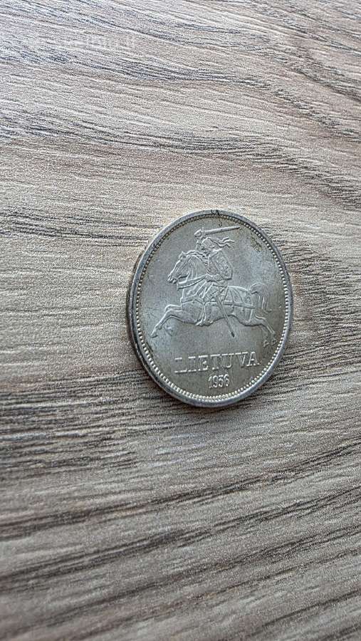 1936 metų 5 smetoniški litai Basanavičius sidabras - nuotraukos Nr. 5