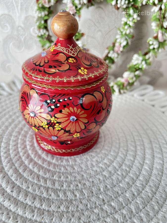 Dekoratyvinė medinė dėžutė su rankų darbo dekoru - nuotraukos Nr. 4