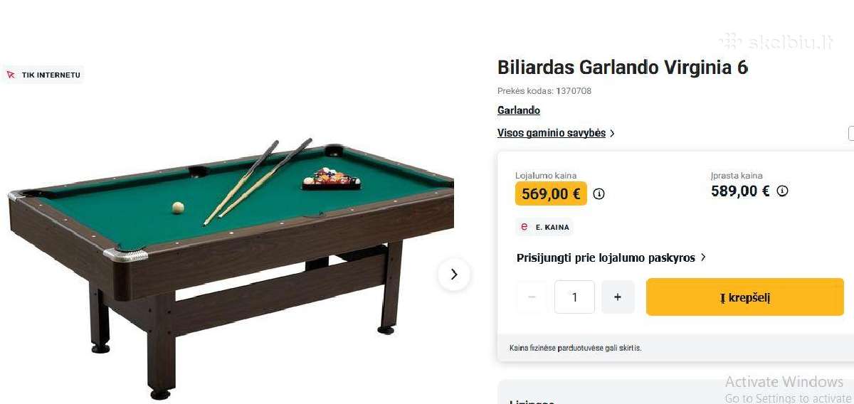 Biliardo stalas - nuotraukos Nr. 12