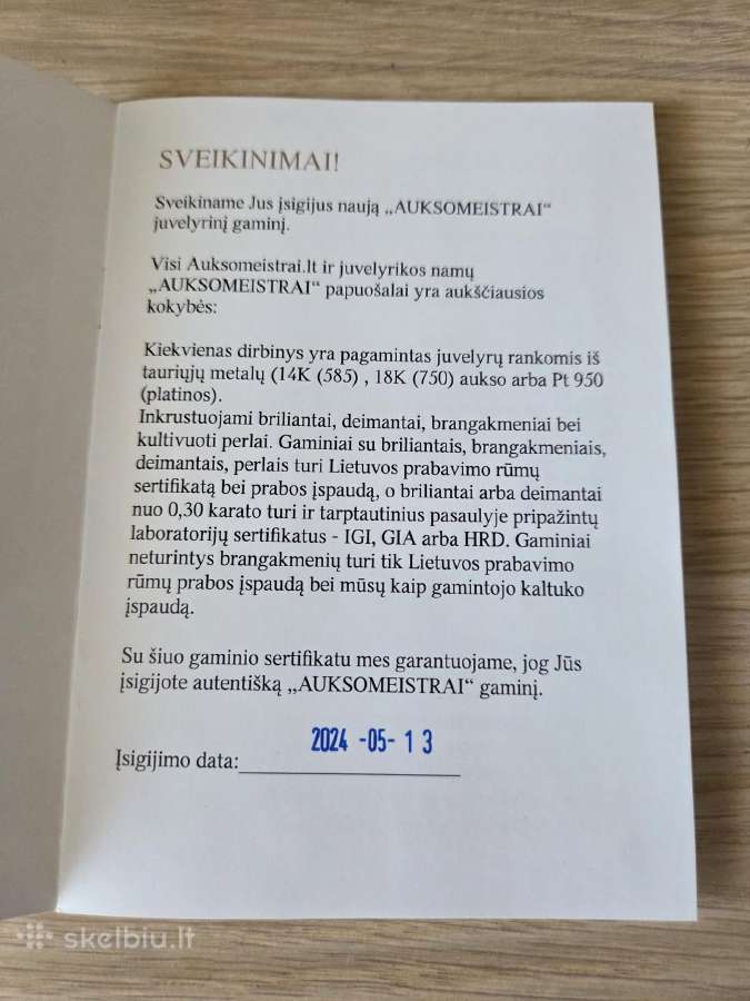 Sužadėtuvių žiedas su deimantu 16,5 dydis - nuotraukos Nr. 9