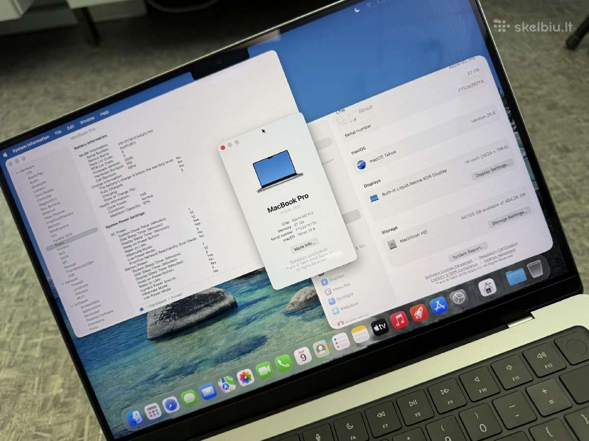 MacBook Pro 14" (2023) / M2 Pro / 32gb / 512gb 91% - nuotraukos Nr. 3