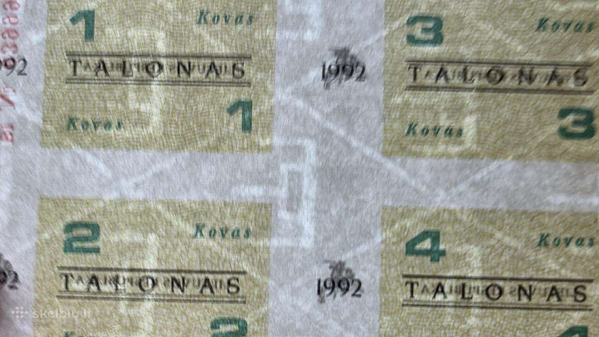 1992 metų maisto talonai Kovas Retas Unc - nuotraukos Nr. 3