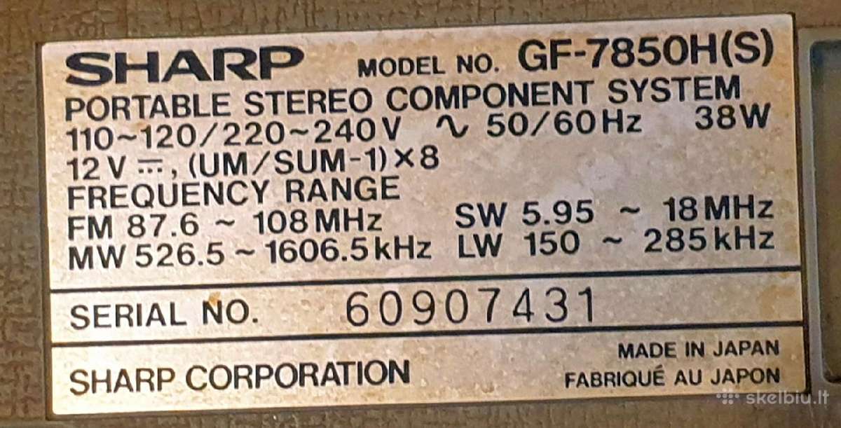 Sharp Gf 7850 - nuotraukos Nr. 3