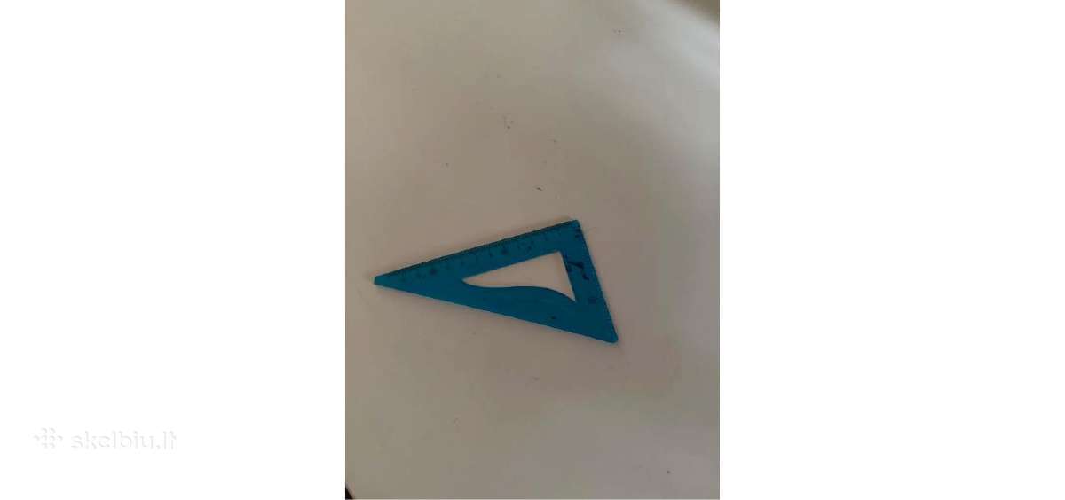 Mokyklinis geometrijos trikampis, mėlynas - nuotraukos Nr. 2