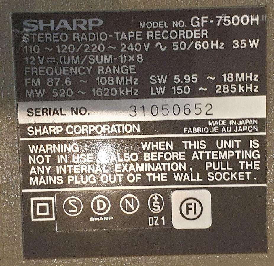Sharp Gf 7500 - nuotraukos Nr. 4