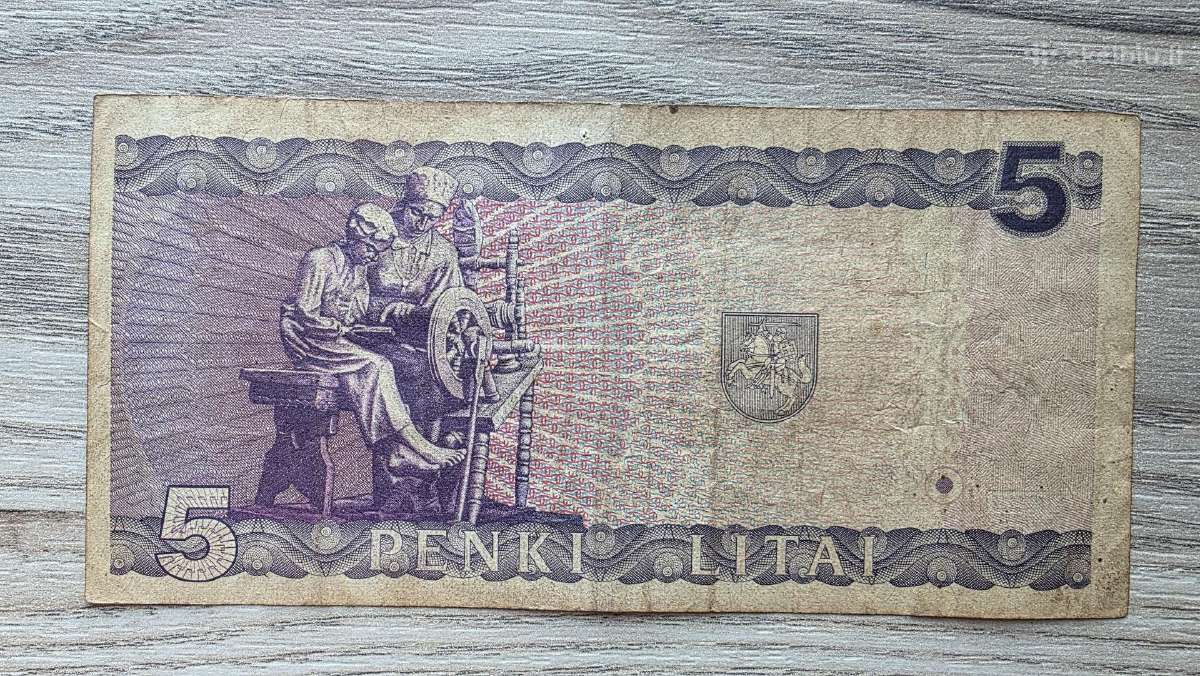 1993 metų 5 litai Gaa serija Jablonskis - nuotraukos Nr. 2