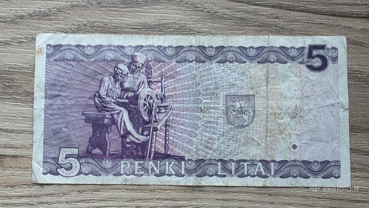 1993 metų 5 litai Jablonskis - nuotraukos Nr. 2