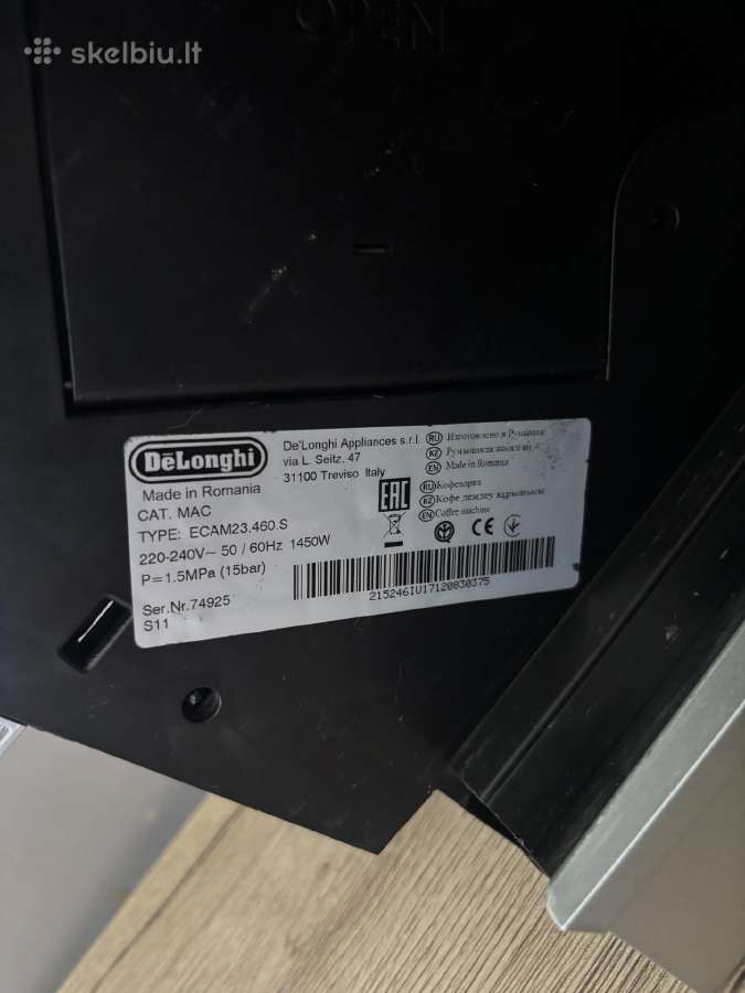 De'longhi Magnifica S Cappuccino“ (Ecam 23.460.s) - nuotraukos Nr. 6
