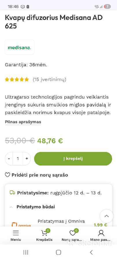 Medisana garintuvas/difuzorius - nuotraukos Nr. 2