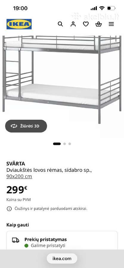Dviaukštė lova - nuotraukos Nr. 6