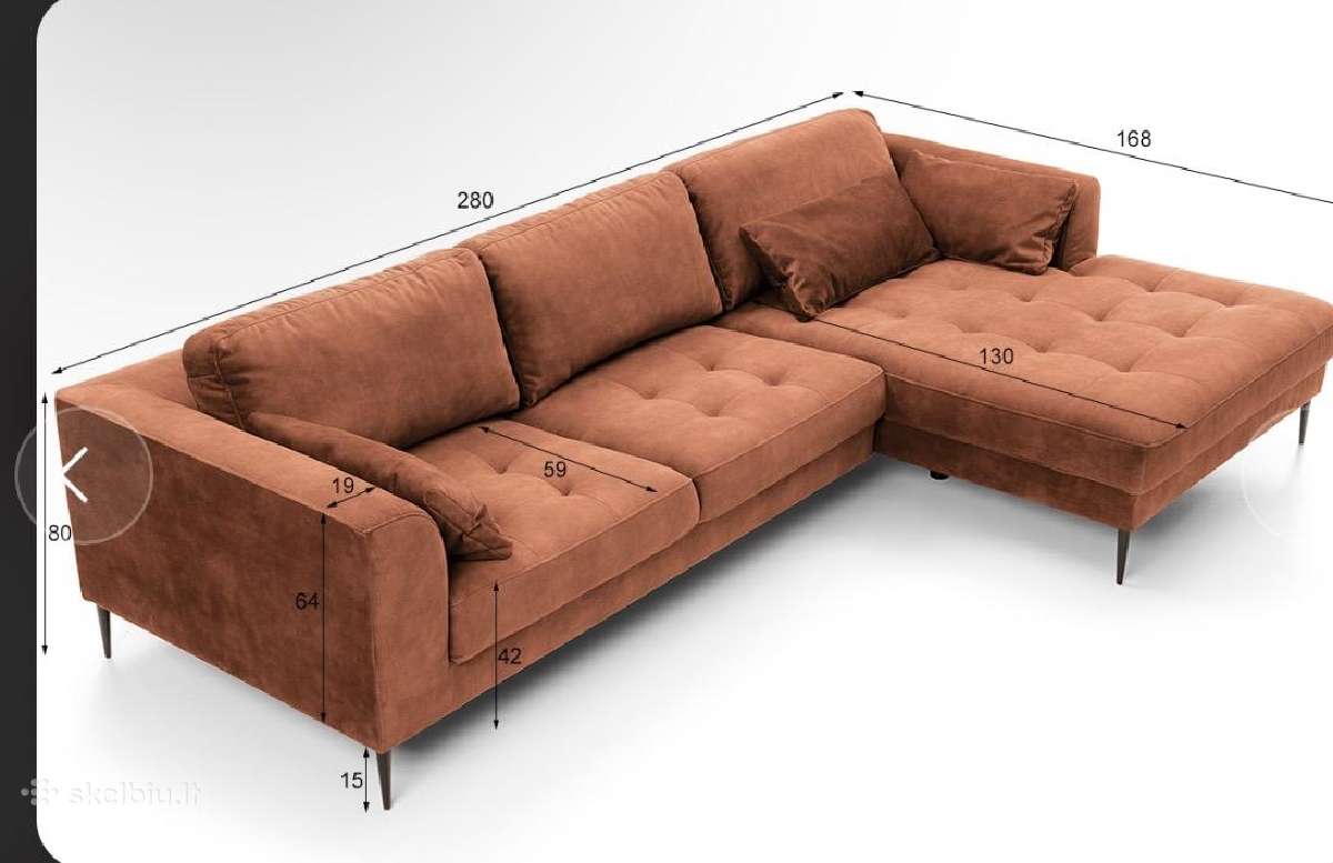 Parduodama kampinė sofa 280x168 cm - nuotraukos Nr. 4