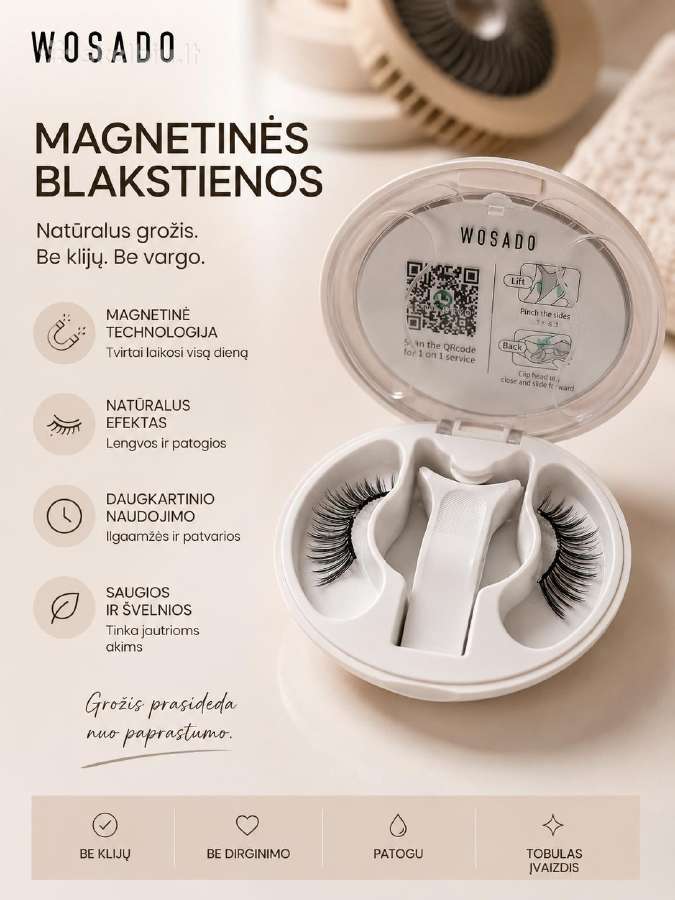 Wosado magnetinės blakstienos - nuotraukos Nr. 3